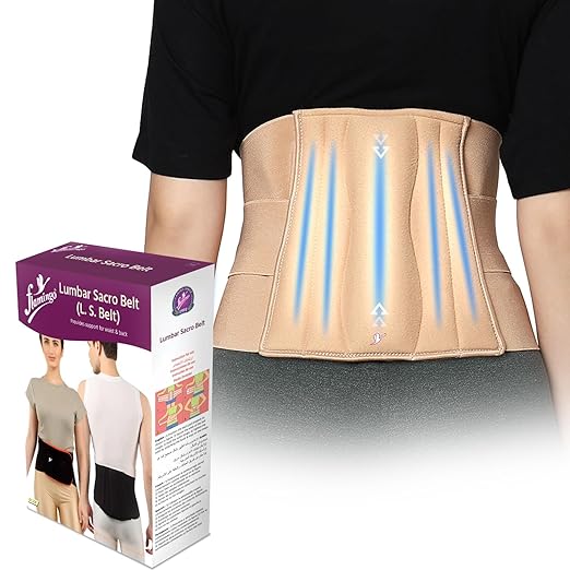 Flamingo Lumbar Sacro Belt Size M | Orthopedic Lower Back Support Belt for Back Pain, Sciatica, Lumbar Support & Posture Correction